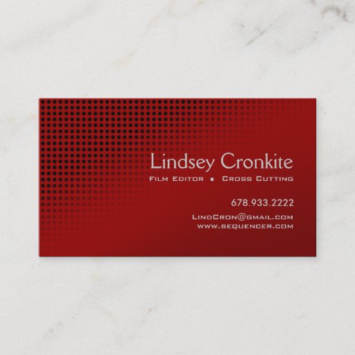 Customizable Dots Film Editor Hollywood Entertainment Industry Business Card Templates