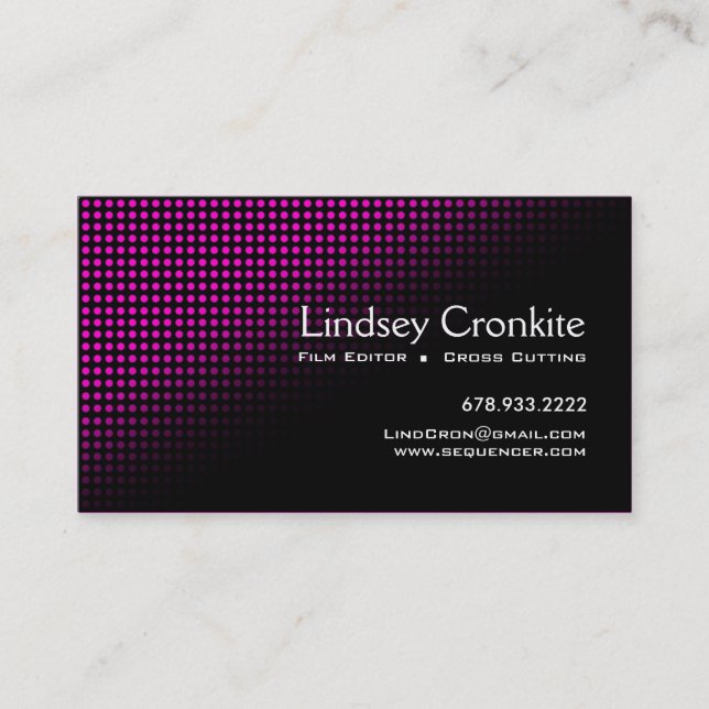 Dots Film Editor Hollywood Entertainment Industry Business Card (Front)