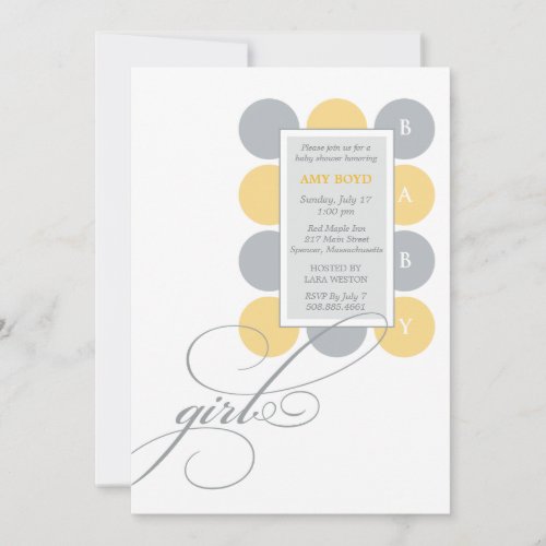 Dots Girl Custom Baby Shower Invitation
