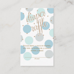 Dots & Glitter - Baby Shower Diaper Raffle Ticket Enclosure Card