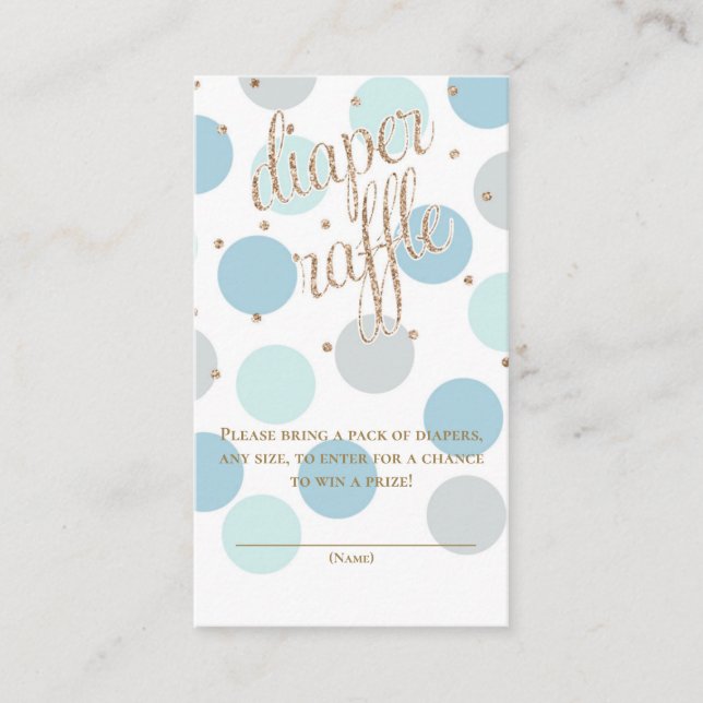 Dots & Glitter - Baby Shower Diaper Raffle Ticket Enclosure Card (Front)