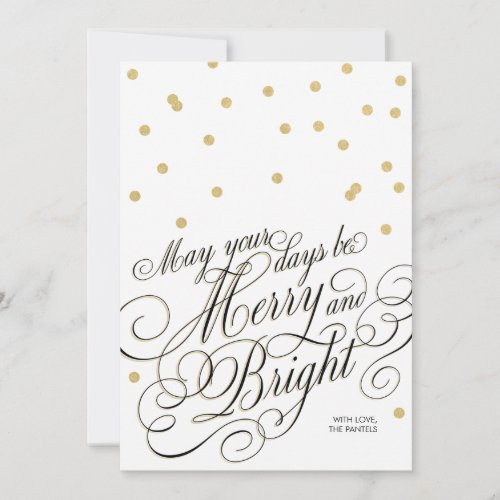 Dots Gold Script Holiday Card