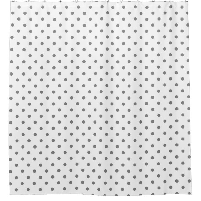 Dots Gray white Shower Curtain (Front)