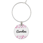 Dots Hearts Galentine’s or Valentines Day Party Wine Charm