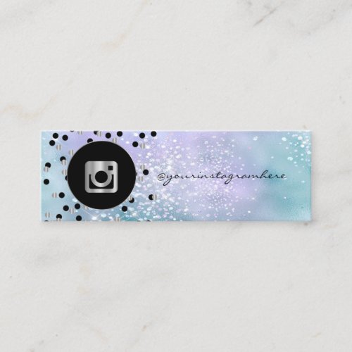 Dots Holographic Diamonds Instagram Social Media Mini Business Card