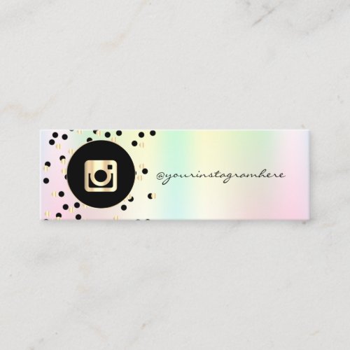 DotsHolographic Iridescent Instagram Social Media Mini Business Card