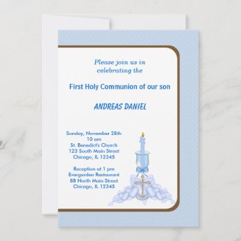 Dots Holy Communion Invitation by graphicdesign at Zazzle
