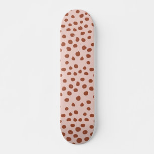 Dots in Peach and Brown Dalmatian Spots Skateboard