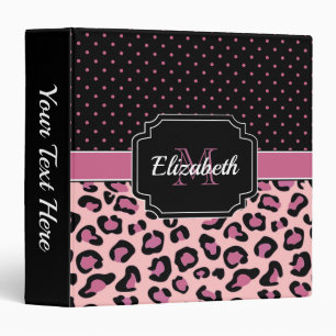 Dots & Leopard Print 3 Ring Binder
