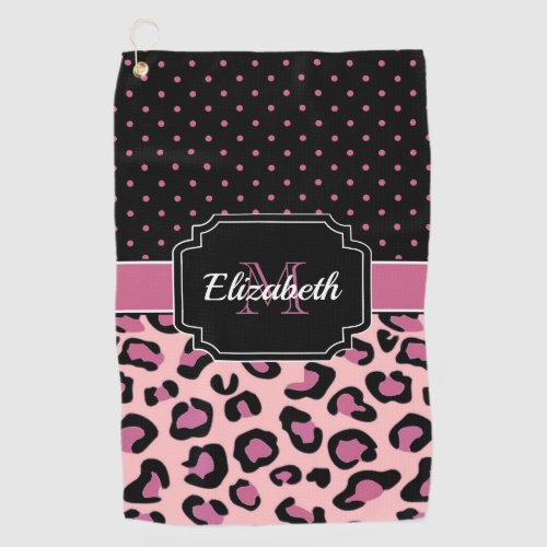 Dots  Leopard Print Golf Towel