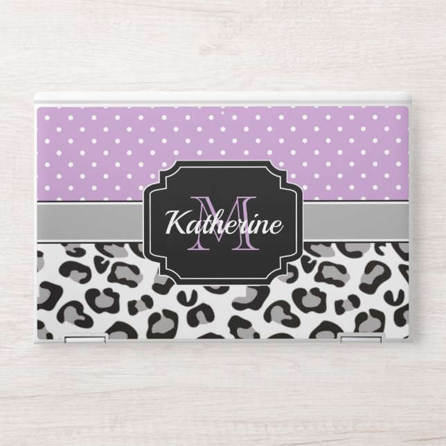 Dots & Leopard Print HP Laptop Skin (Front)