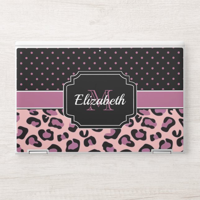 Dots & Leopard Print HP Laptop Skin (Front)