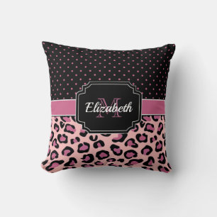 Dots & Leopard Print Throw Pillow