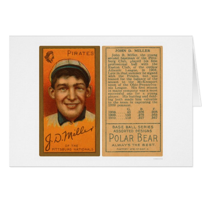 Dots Miller Pirates Baseball 1911 Greeting Cards