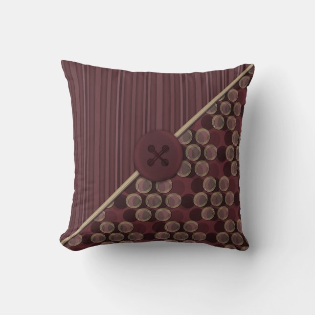 Dots No Com - Merlot Throw Pillow (Front)