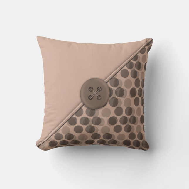 Dots No Com - Taupe Throw Pillow (Front)