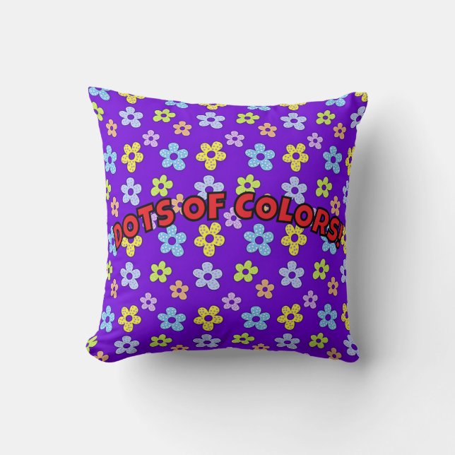 DOTS OF COLORS THROW PILLOW (Front)