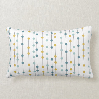 Dots on Lines - Turquoise & Yellow | Throw Pillow