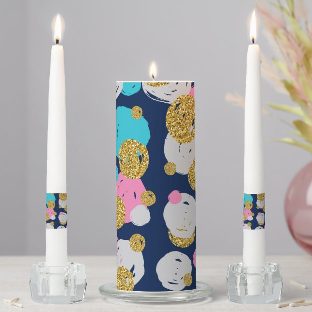 Dots Pattern 11 Unity Candle Set (In Situ)