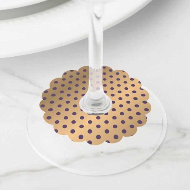Dots Pattern 16 Wine Glass Tag (Close Up)
