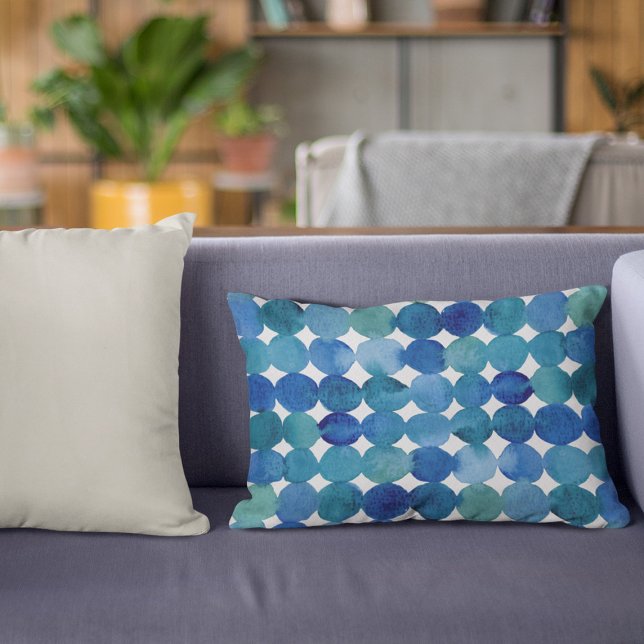 Dots pattern - blue and green accent pillow (Creator Uploaded)