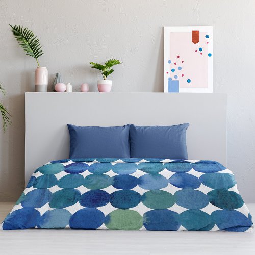 Dots pattern _ blue and green duvet cover