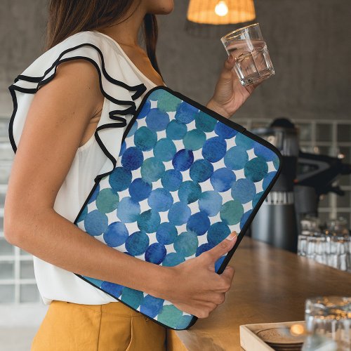 Dots pattern _ blue and green laptop sleeve