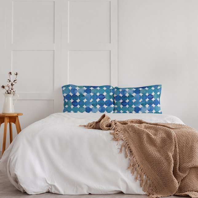 Dots pattern - blue and green pillow case (Creator Uploaded)