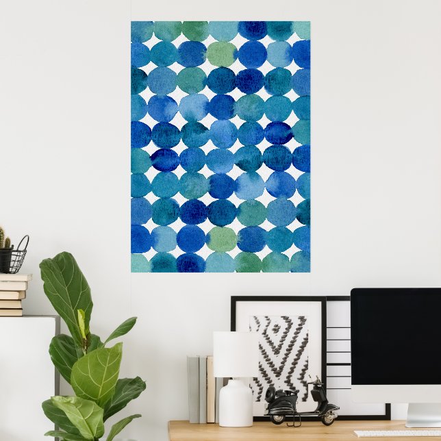 Dots pattern - blue and green poster (Home Office)