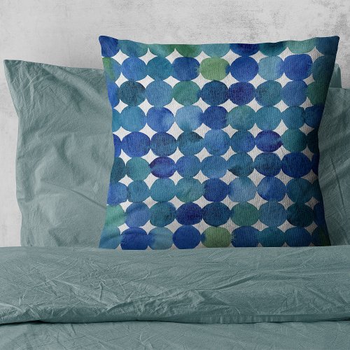 Dots pattern _ blue and green throw pillow