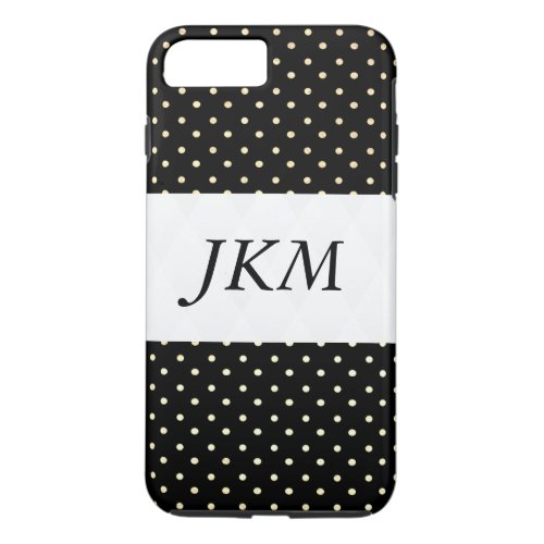 Dots pattern chic  stylish  initials iPhone 8 plus7 plus case