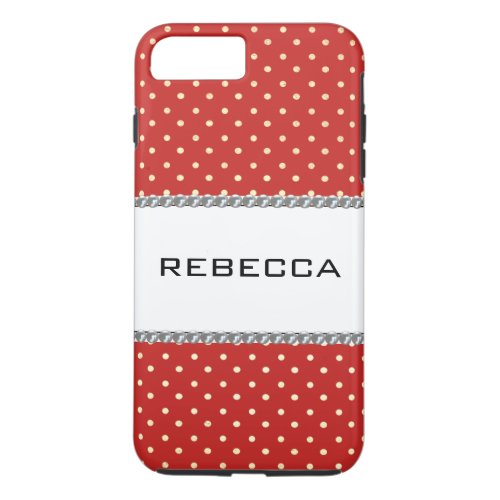 Dots pattern chic  stylish  red iPhone 8 plus7 plus case