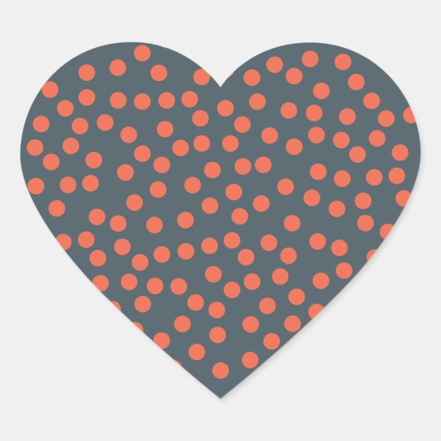 dots patterned heart sticker (Front)