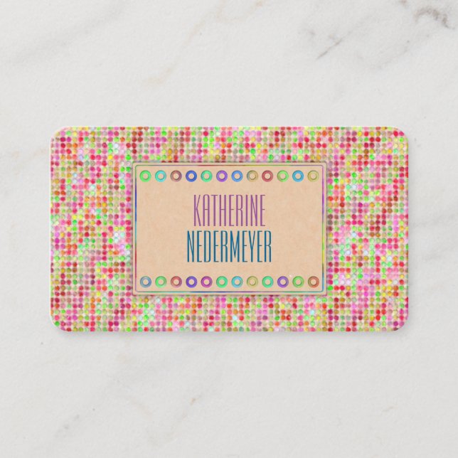 Dots Pink Business Card (Front)