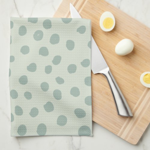 Dots Sage Green Kitchen Towel