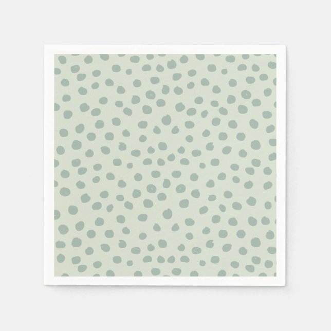 Dots Sage Green Napkins (Front)