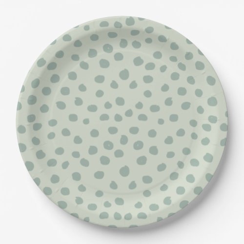 Dots Sage Green Paper Plates