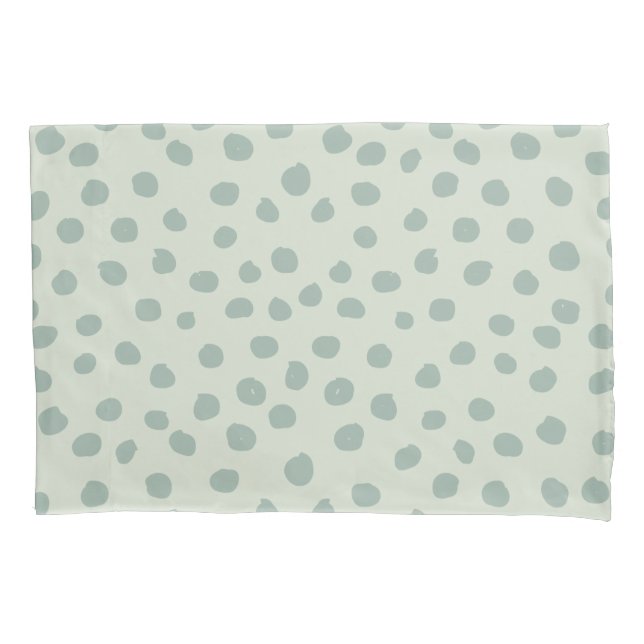 Dots Sage Green Pillow Case (Front)