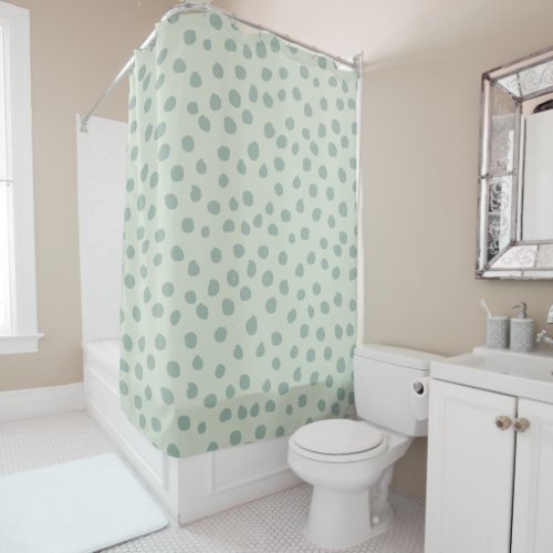 Dots Sage Green Shower Curtain