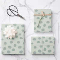 Dots Sage Green Wrapping Paper Sheets