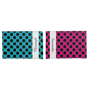 Dots seamless pattern black / white contour pillow case