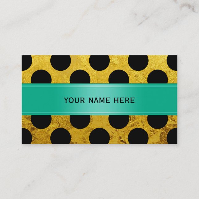 Dots seamless pattern black + your back business card (Front)