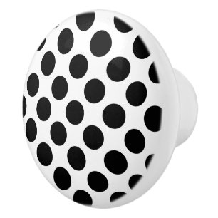 Dots seamless pattern black + your back ceramic knob