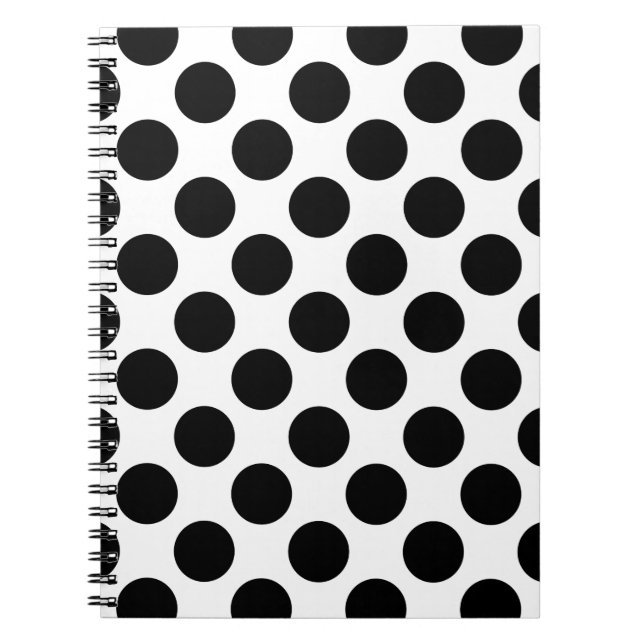 Dots seamless pattern black + your back notebook (Front)