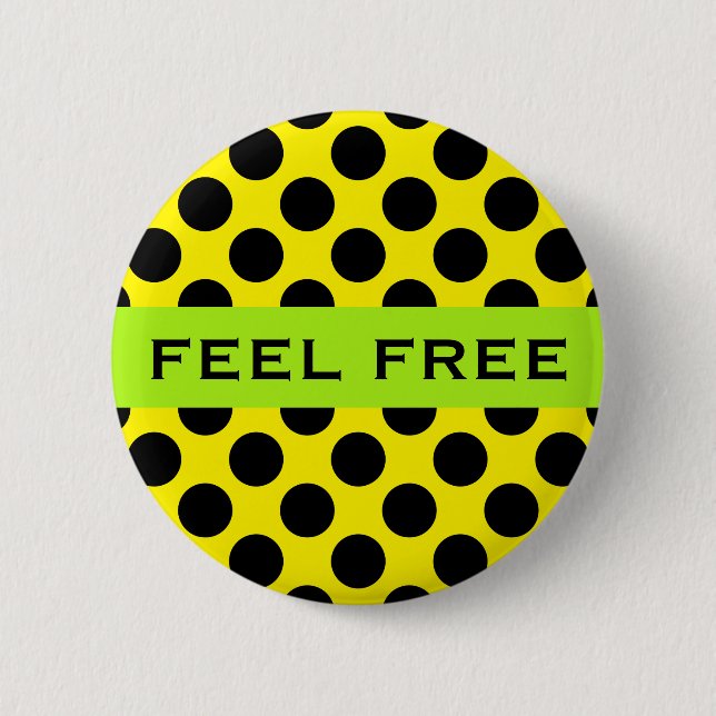 Dots seamless pattern black + your back pinback button (Front)