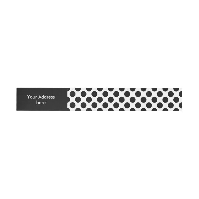 Dots seamless pattern black + your back wrap around address label (Individual)