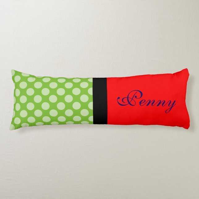 Dots seamless pattern white transp. + your backgr. body pillow (Front)