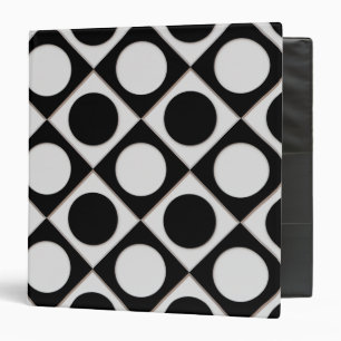 Dots & Squares / black white + your ideas 3 Ring Binder