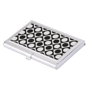 Dots & Squares / black white + your ideas Business Card Holder
