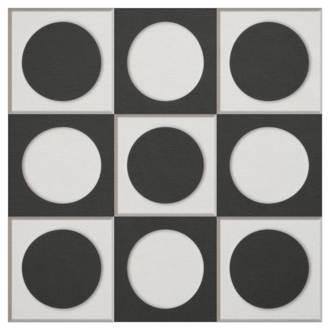 Dots & Squares / black white + your ideas Fabric (Swatch)